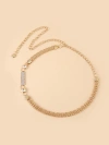 The s17 trendy golden metal rhinestone pearl leaf buckle spring elastic band, paired with a thin waist chain belt for pants, is very trendy for women Application Scenario